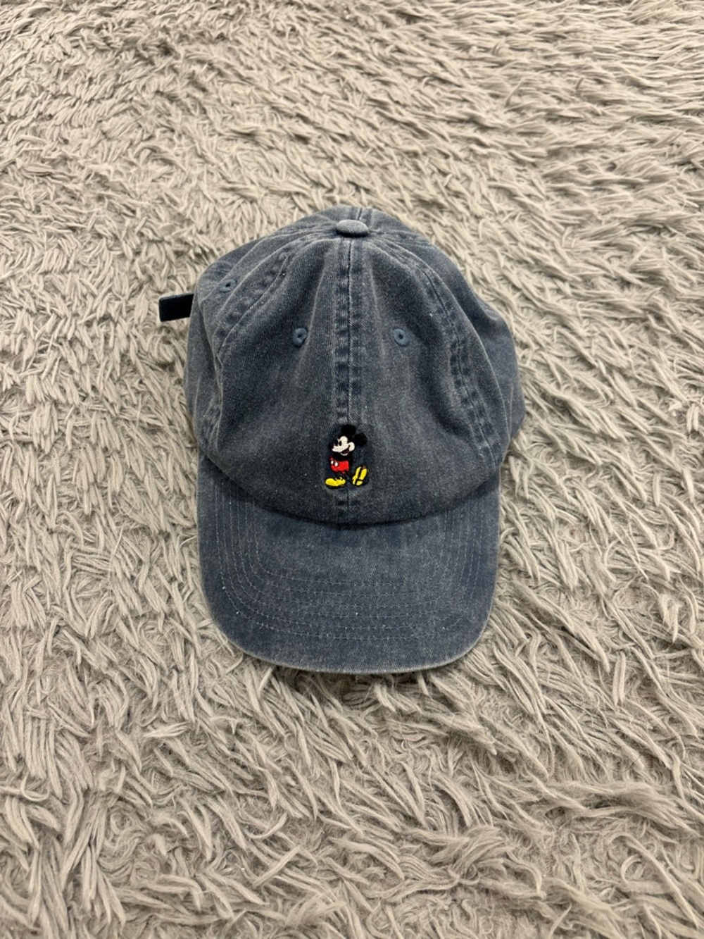 Disney Parks Mickey Mouse Adjustable Hat Denim Embroidered Baseball Cap Y2K
